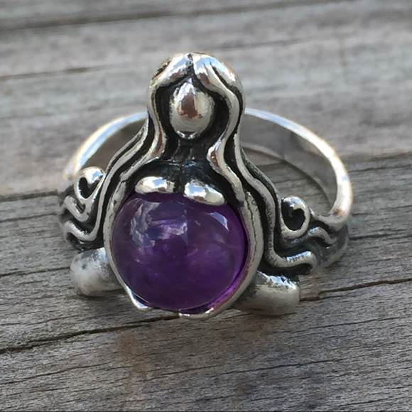 Goddess Abundance Ring Sterling Silver w/ Amethyst - Picture 2 of 16